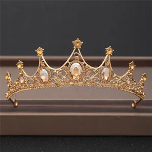 Crystal Water Drop Gold Spire Tiara / Crown - Bridal, Party & Prom - NWT